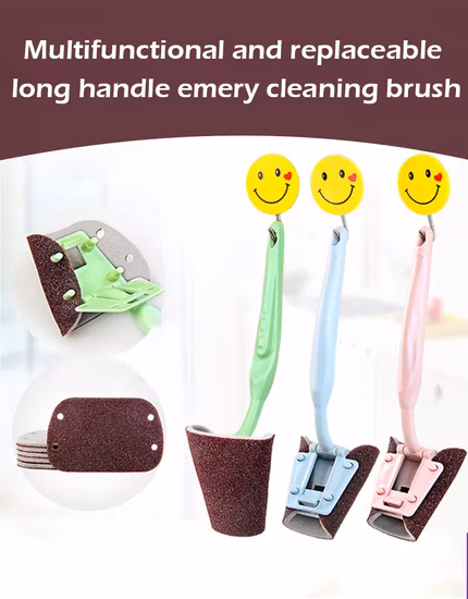 Spugna abrasiva per smeriglio, manico per pennello, lavello, ciotola, manico da cucina, spugna abrasiva